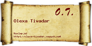 Olexa Tivadar névjegykártya